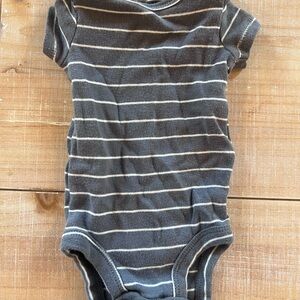 Carter's Gray and White Striped Baby One-Piece Bodysuit